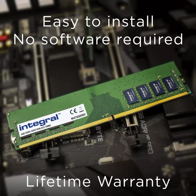 Integral 32GB PC-muistimoduuli DDR4 3200MHZ PC4-25600 UNBUFFERED NON-ECC DIMM 1.2V 2GX8 CL22