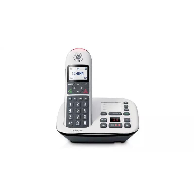 Motorola CD5011 DECT-langaton puhelin ja puhelinvastaaja, valkoinen