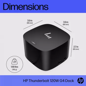 HP Thunderbolt Dock 120W G4, johdollinen, Thunderbolt 4, musta, Kensington, Kiina, Thaimaa, Taiwan, Business