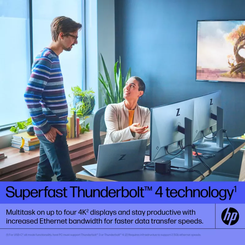 HP Thunderbolt Dock 120W G4, johdollinen, Thunderbolt 4, musta, Kensington, Kiina, Thaimaa, Taiwan, Business