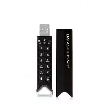 iStorage datAshur PRO2 256 GB | Turvallinen USB-muistitikku | FIPS 140-2 Level 3 -sertifioitu | AES-XTS 256-bittinen laitteistosalaus | Salasanasuojattu | Pölyn-/vedenkestävä |