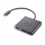 DELL sovitin USB-C - HDMI/DP Power Pass-Through -toiminnolla, johdollinen, USB 3.2 Gen 2 (3.1 Gen 2) Type-C, musta, 3840 x 2160 pikseliä, Dell, 3840 x 2160 pikseliä