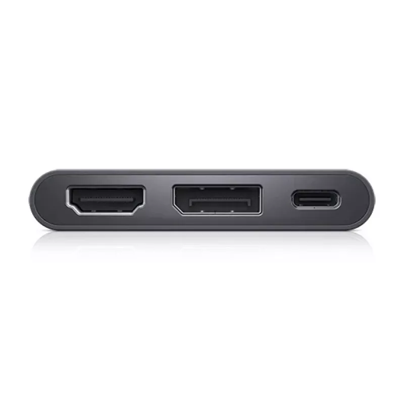 DELL sovitin USB-C - HDMI/DP Power Pass-Through -toiminnolla, johdollinen, USB 3.2 Gen 2 (3.1 Gen 2) Type-C, musta, 3840 x 2160 pikseliä, Dell, 3840 x 2160 pikseliä