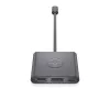 DELL sovitin USB-C - HDMI/DP Power Pass-Through -toiminnolla, johdollinen, USB 3.2 Gen 2 (3.1 Gen 2) Type-C, musta, 3840 x 2160 pikseliä, Dell, 3840 x 2160 pikseliä