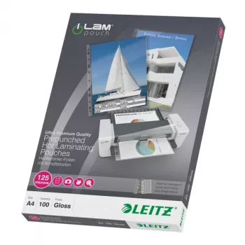 Leitz iLAM rei'itetyt A4-laminointikalvot, 125 mikronia, 100 kpl pakkaus