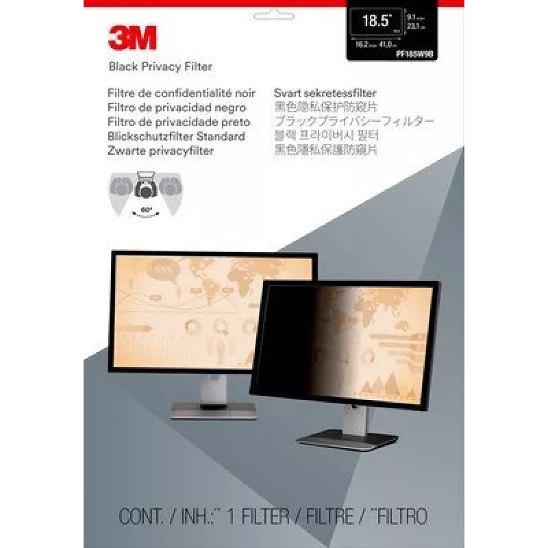 3M PF185W9B näytönsuojakalvo 47 cm (18,5 tuumaa) näyttö kehyksetön näytönsuojakalvo