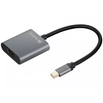 Sandberg sovitin MiniDP1.4>HDMI2.0 4K60, Mini DisplayPort, HDMI Type-A (standardi), uros, naaras, 3840 x 2160 pikseliä, 6 Gbit/s