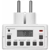 Älypistorasia MicroConnect GRUTIMER3 — sisäkäyttöön tarkoitettu ajastin LCD-näytöllä, 110×81×78 mm, valkoinen