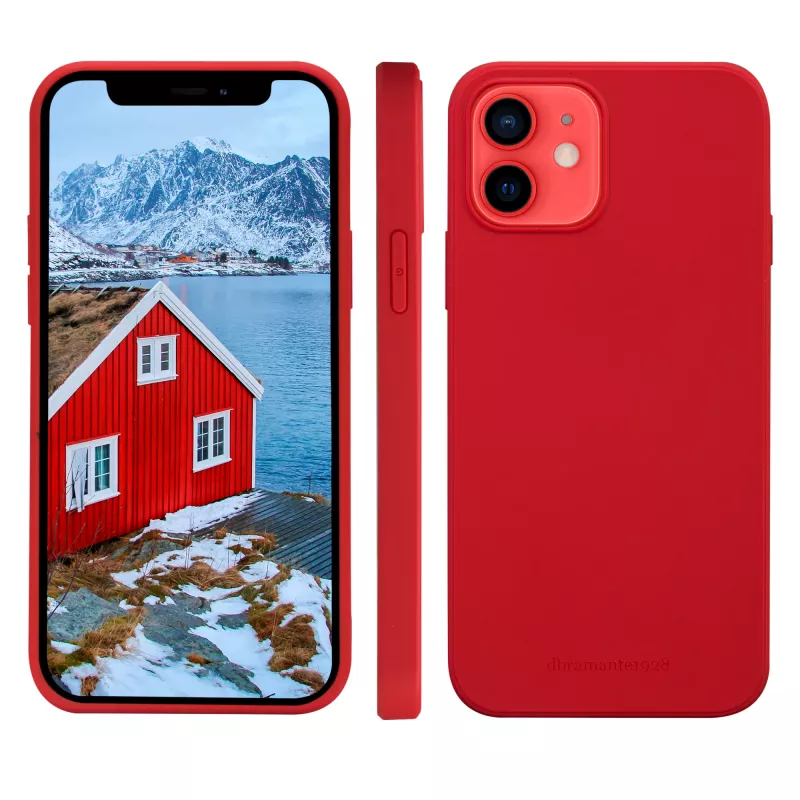 dbramante1928 Greenland nahkakotelo iPhone 12 mini — punainen, sopii 5,4 tuuman näytölle