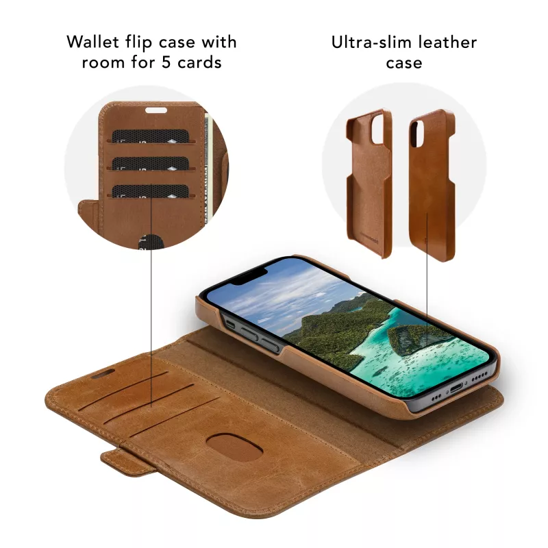 dbramante1928 Lynge lompakkokotelo iPhone 13 Pro Max – Tan, 3 korttipaikkaa, 6,7 tuuman näyttö
