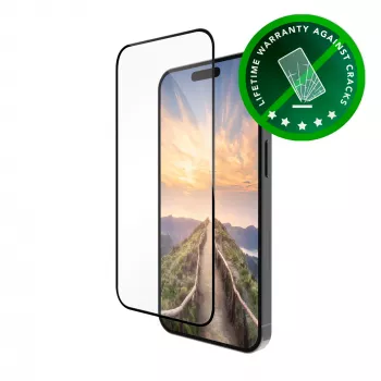 dbramante1928 eco-shield - iPhone 16 ProMax - musta Edge, Apple, iPhone 16 ProMax, pölysuojattu, naarmuuntumaton, musta, läpinäkyvä, 1 kpl