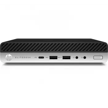 T1A HP EliteDesk 800 G4 kunnostettu Intel® Core™ i5 i5-8500T 8 GB DDR4-SDRAM 256 GB SSD Windows 11 Pro Mini-PC musta, hopea