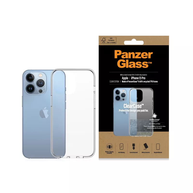 PanzerGlass ® ClearCase iPhone 13 Pro, suojakotelo, Apple, Apple - iPhone 13 Pro, läpinäkyvä