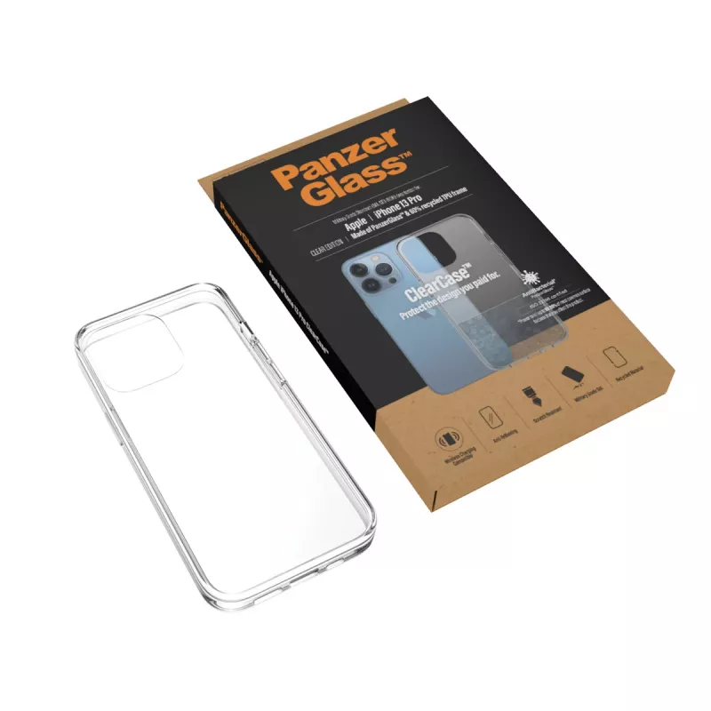 PanzerGlass ® ClearCase iPhone 13 Pro, suojakotelo, Apple, Apple - iPhone 13 Pro, läpinäkyvä