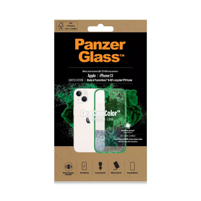 ClearCaseColor-kotelo PanzerGlass Apple iPhone 13 Lime 0334