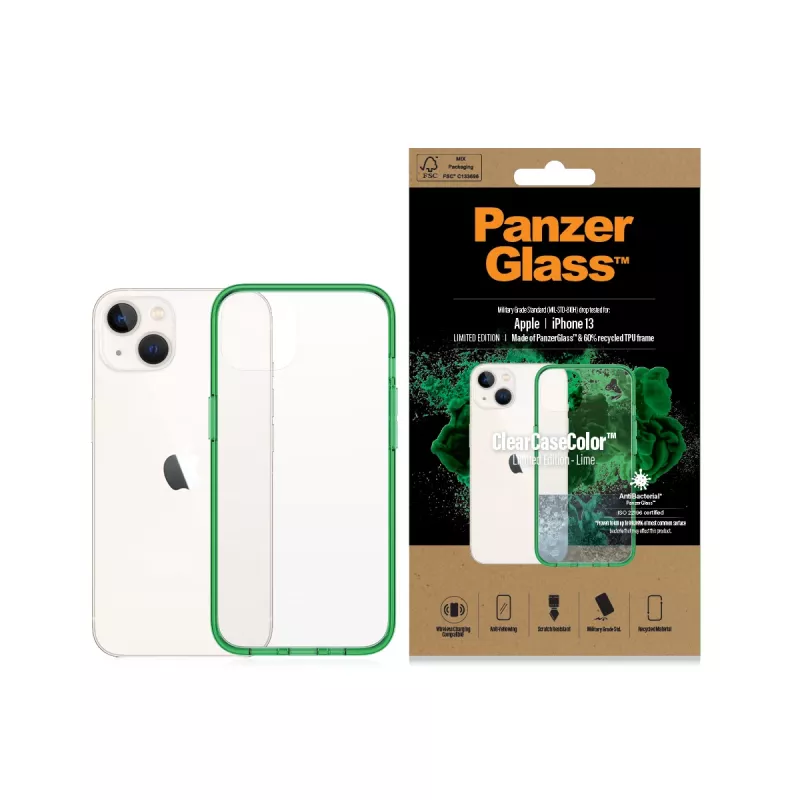 ClearCaseColor-kotelo PanzerGlass Apple iPhone 13 Lime 0334