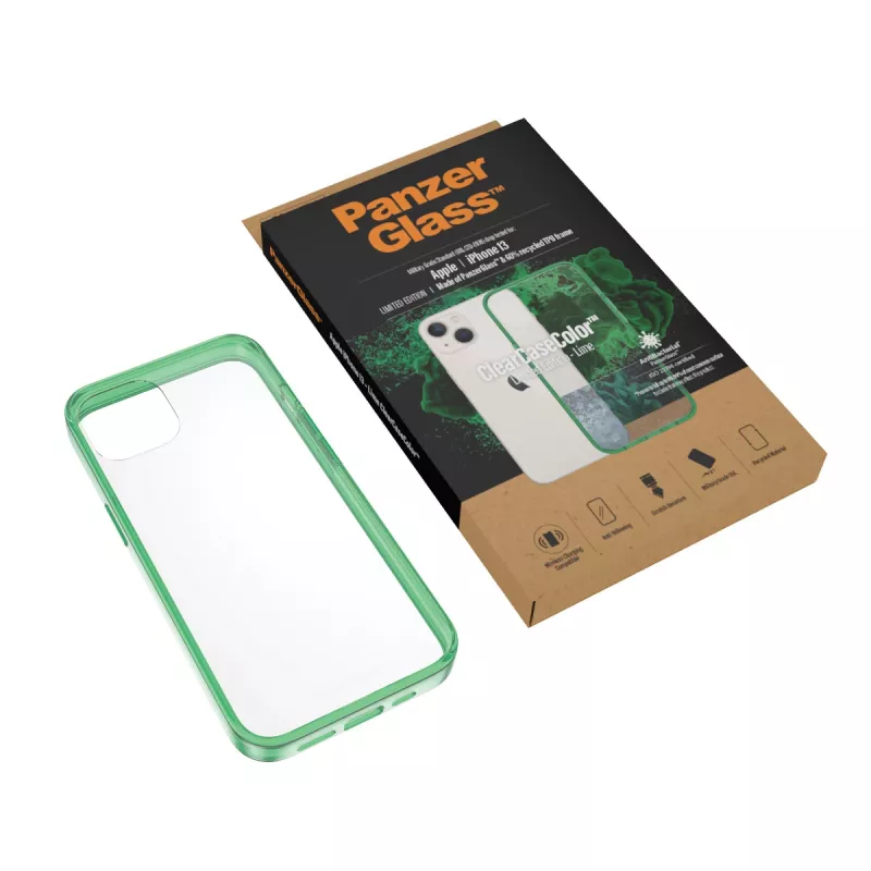 ClearCaseColor-kotelo PanzerGlass Apple iPhone 13 Lime 0334