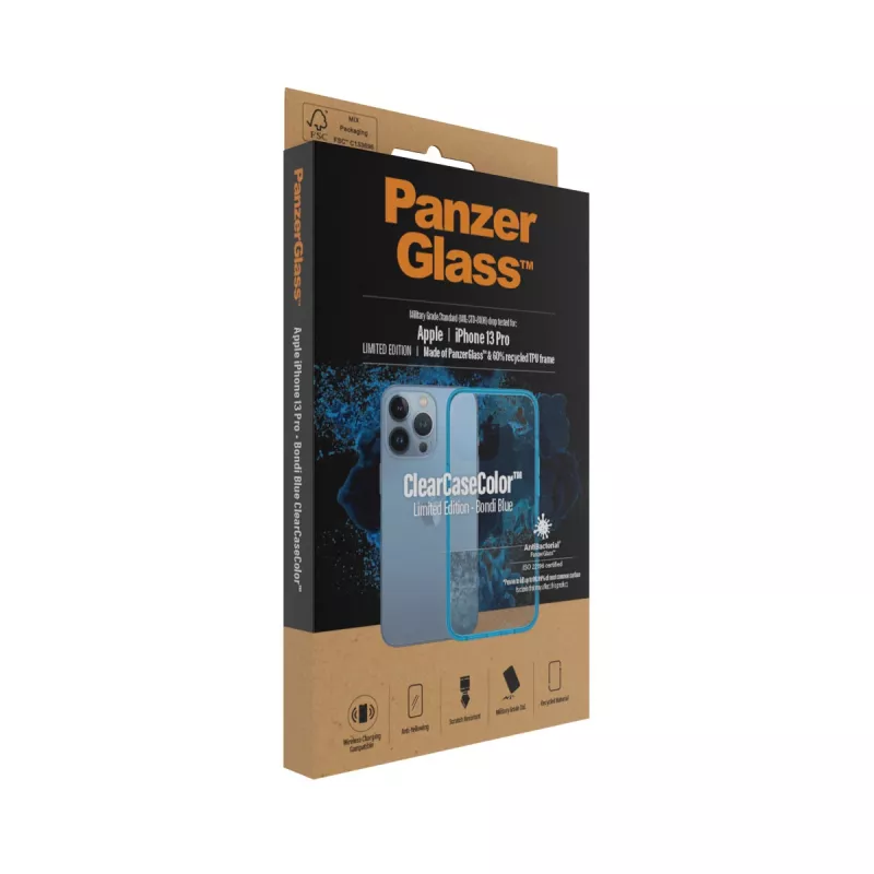Suojakotelo PanzerGlass ClearCaseColor iPhone 13 Pro Bondie Blue