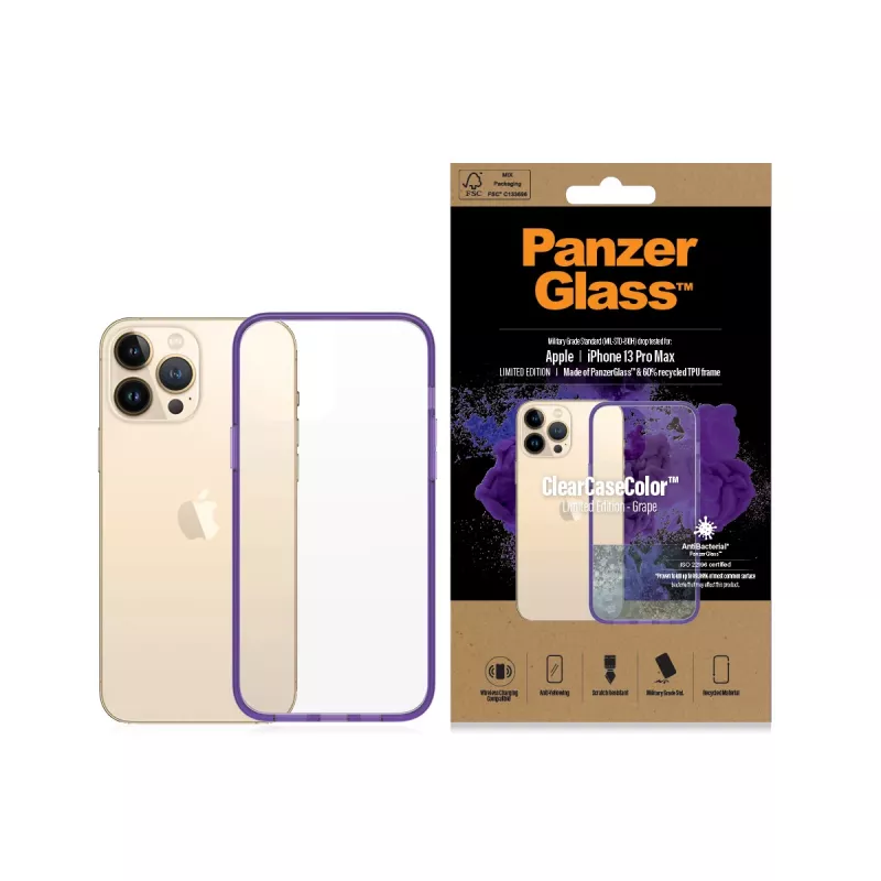 Suojakotelo PanzerGlass ClearCaseColor iPhone 13 Pro Max Grape