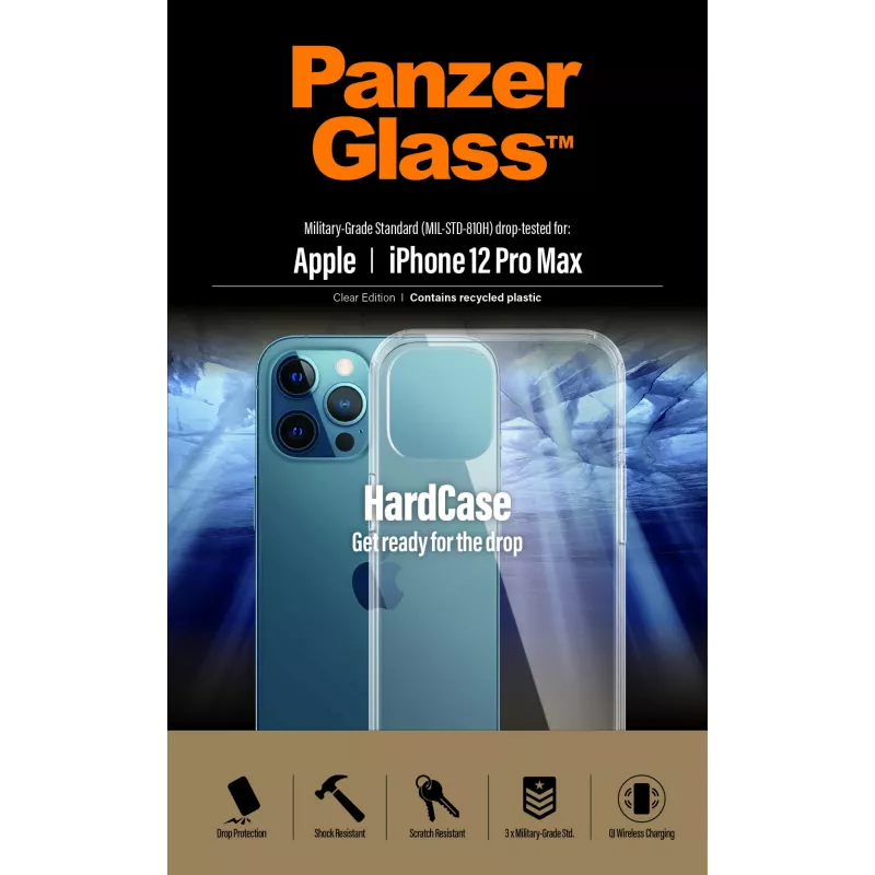 PanzerGlass ® HardCase läpinäkyvä iPhone 12 Pro Max, kotelo, Apple, Apple - iPhone 12 Pro Max, läpinäkyvä