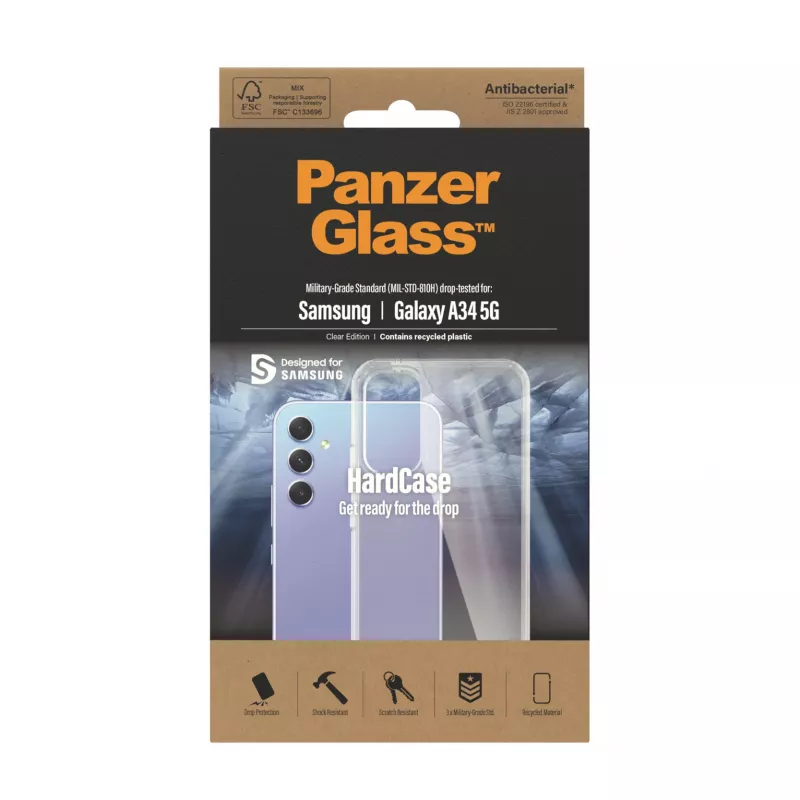 PanzerGlass ® HardCase läpinäkyvä Samsung Galaxy A34 5G, kotelo, Samsung, Samsung - Galaxy A34 5G, läpinäkyvä