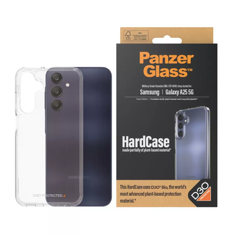 PanzerGlass® HardCase läpinäkyvä ja D3O® Samsung Galaxy A25 5G