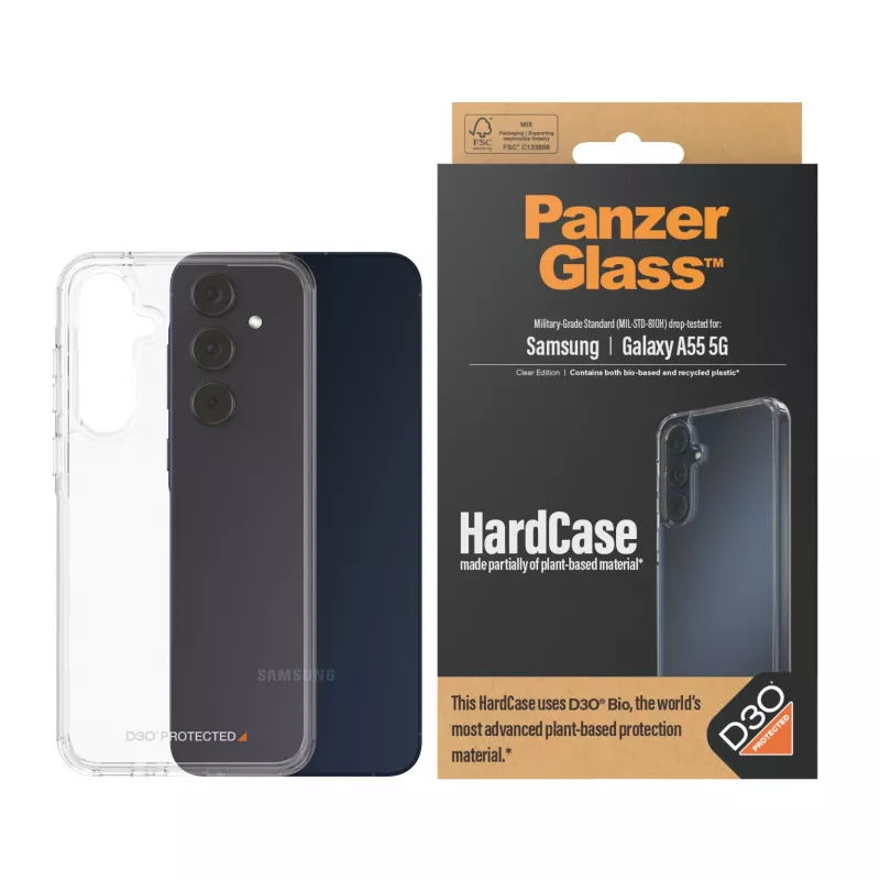 PanzerGlass ® HardCase läpinäkyvä ja D3O® Samsung Galaxy A55 5G