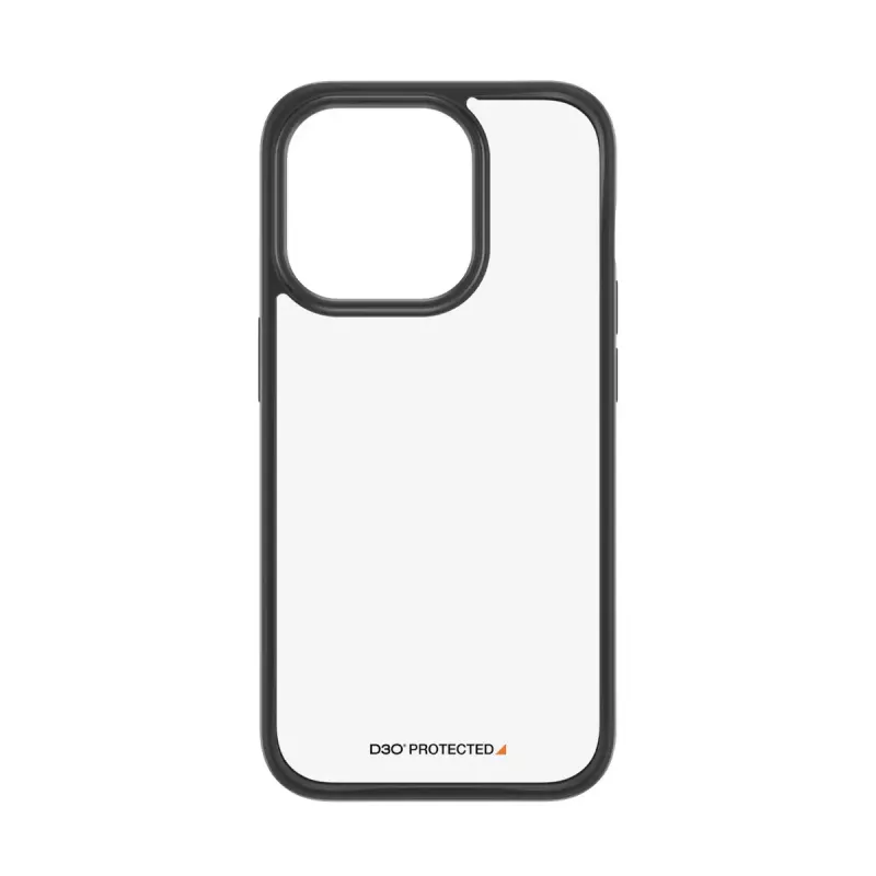 PanzerGlass ® ClearCase läpinäkyvä mustalla kehyksellä ja D3O® iPhone 15 Pro