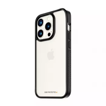 PanzerGlass ® ClearCase läpinäkyvä mustalla kehyksellä ja D3O® iPhone 15 Pro
