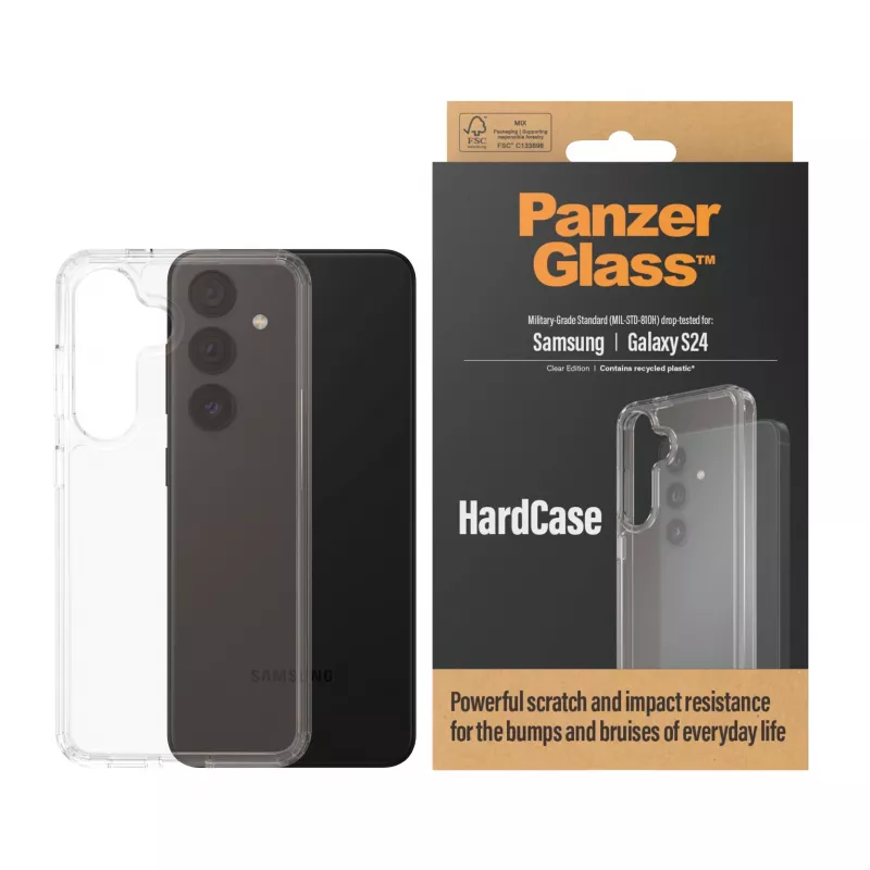 PanzerGlass ® HardCase läpinäkyvä Samsung Galaxy S24, kotelo, Samsung, Samsung - Galaxy S24, läpinäkyvä