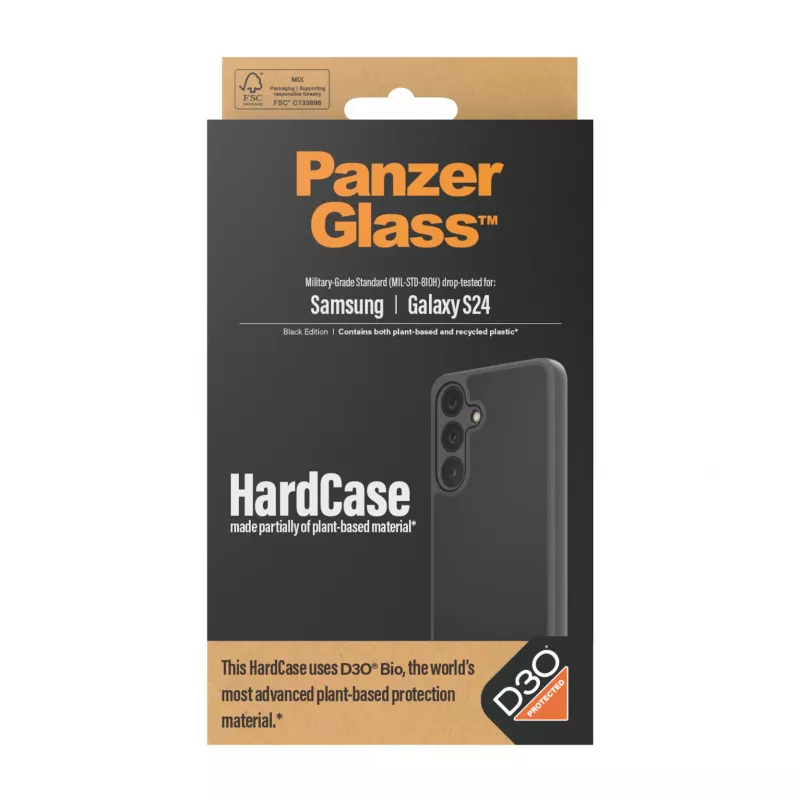 PanzerGlass ® HardCase musta ja D3O® Samsung Galaxy S24, suojakotelo, Samsung, Samsung - Galaxy S24, musta