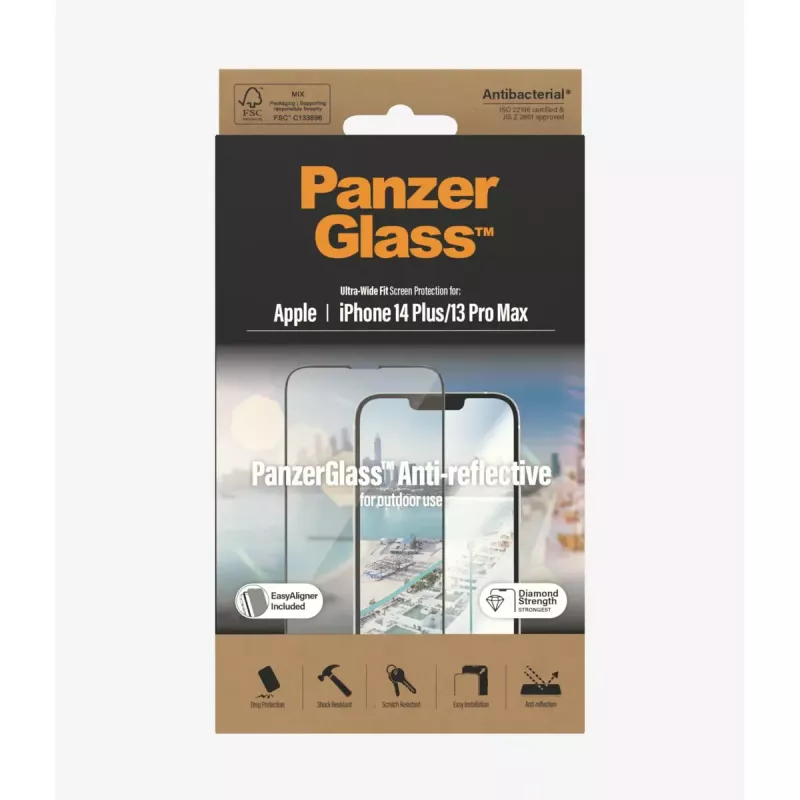 PanzerGlass ® heijastamaton näytönsuoja iPhone 14 Plus | 13 Pro Max | Ultra-Wide Fit ja EasyAligner