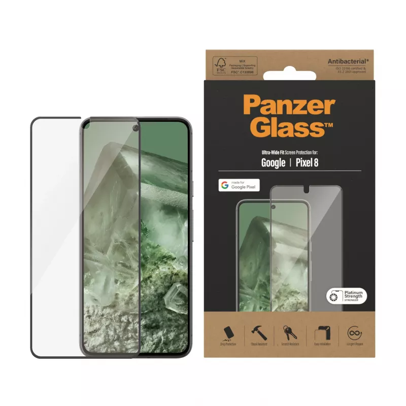 PanzerGlass® näytönsuoja Google Pixel 8 | Ultra-Wide Fit