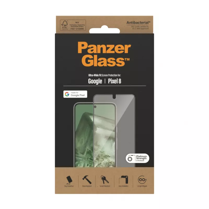 PanzerGlass® näytönsuoja Google Pixel 8 | Ultra-Wide Fit