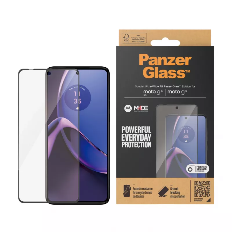 PanzerGlass ® näytönsuojakalvo Motorola moto g84 | g72 | Ultra-Wide Fit