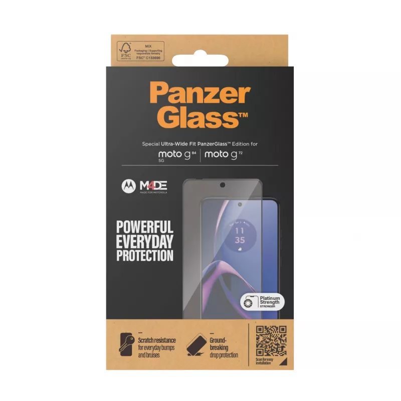 PanzerGlass ® näytönsuojakalvo Motorola moto g84 | g72 | Ultra-Wide Fit