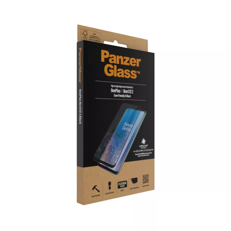 Näytönsuoja PanzerGlass OnePlus Nord 2 CE naarmuuntumaton iskunkestävä antibakteerinen