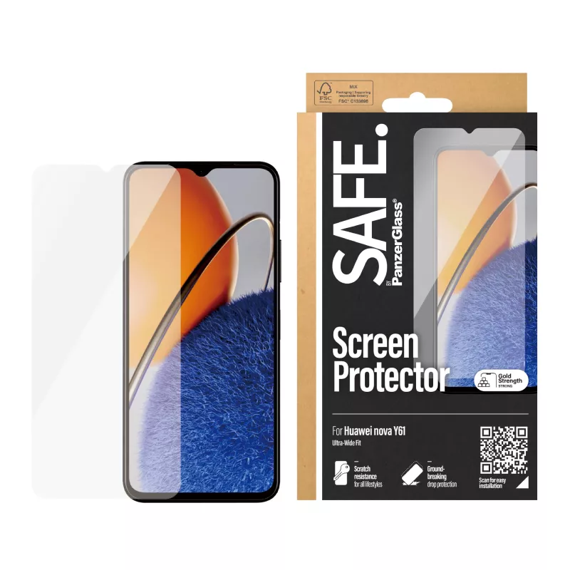 PanzerGlass SAFE. by ® näytönsuojakalvo Huawei Nova Y61 | Ultra-Wide Fit