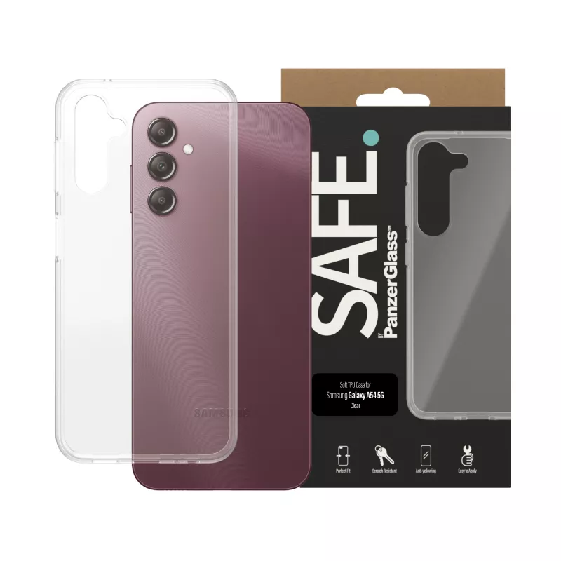 PanzerGlass SAFE. by ® TPU-kotelo Samsung Galaxy A14 | A14 5G | läpinäkyvä