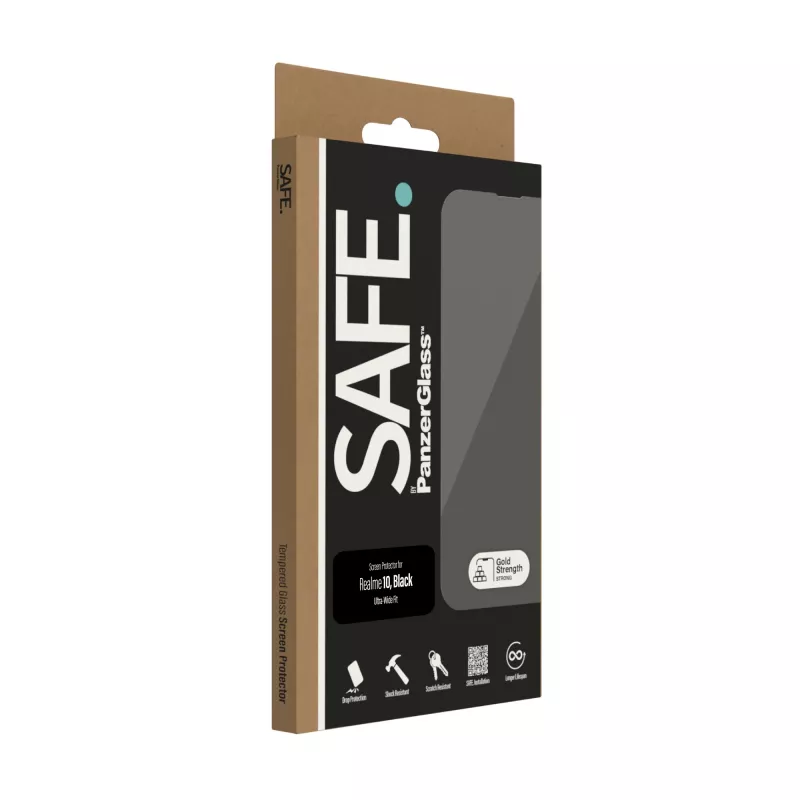 Karkaistu panssarilasi PanzerGlass SAFE Realme 10 — Ultra-Wide Fit, musta