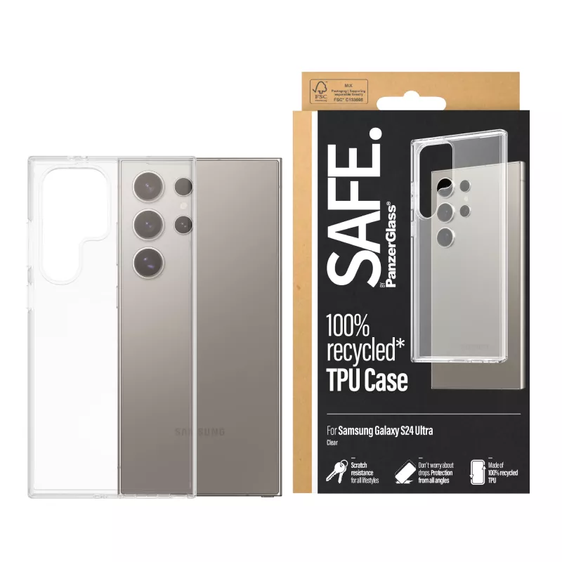 PanzerGlass SAFE. by ® TPU-kotelo Samsung Galaxy S24 Ultra | läpinäkyvä