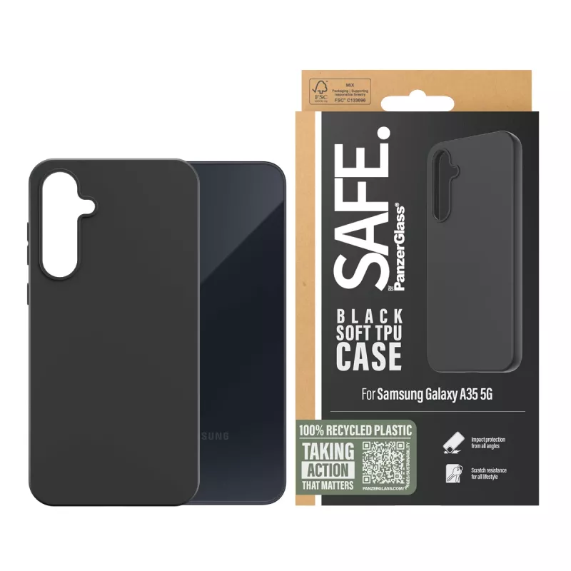 PanzerGlass SAFE. by ® TPU-kotelo Samsung Galaxy A35 5G | musta