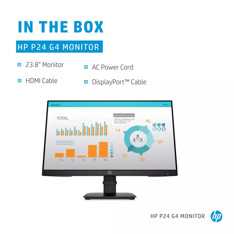 HP P-Series P24 G4 tietokonenäyttö 60,5 cm (23,8 inch) 1920 x 1080 pikseliä Full HD