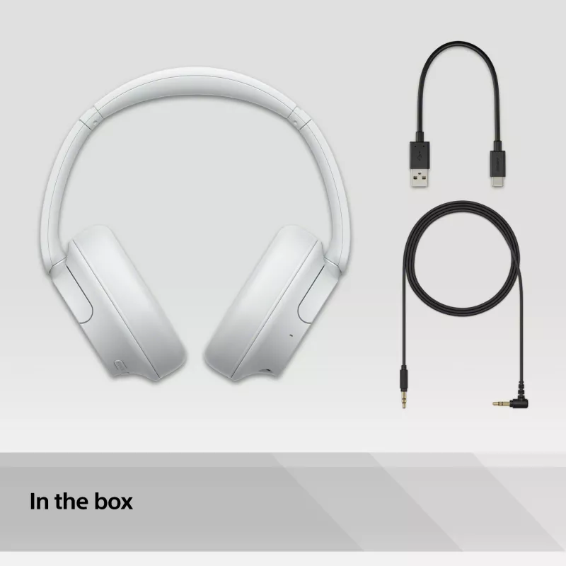 Sony WH-CH720 headset johdollinen & langaton panta puhelut/musiikki USB Type-C Bluetooth valkoinen