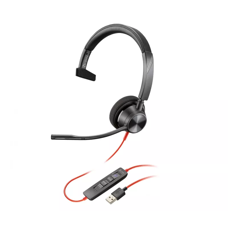 HP Poly Blackwire 3310 Microsoft Teams -sertifioitu kuulokemikrofoni + USB-C/A-sovitin TAA
