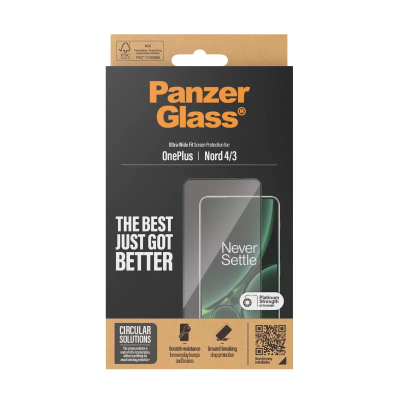 PanzerGlass® näytönsuojakalvo OnePlus Nord 4 | 3 | Ultra-Wide Fit