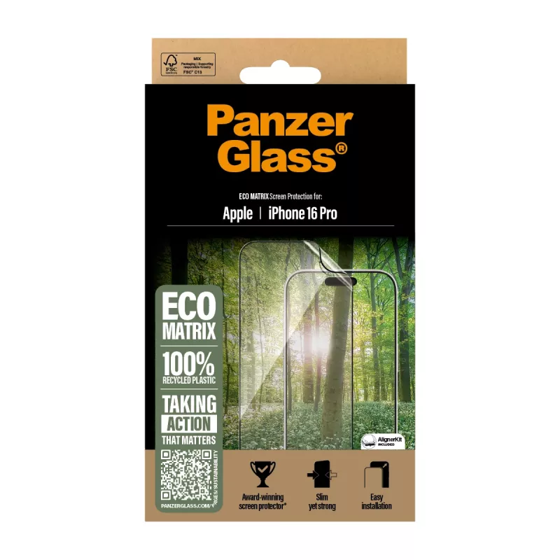 PanzerGlass ® ECO MATRIX näytönsuojaus iPhone 16 Pro | Ultra-Wide Fit