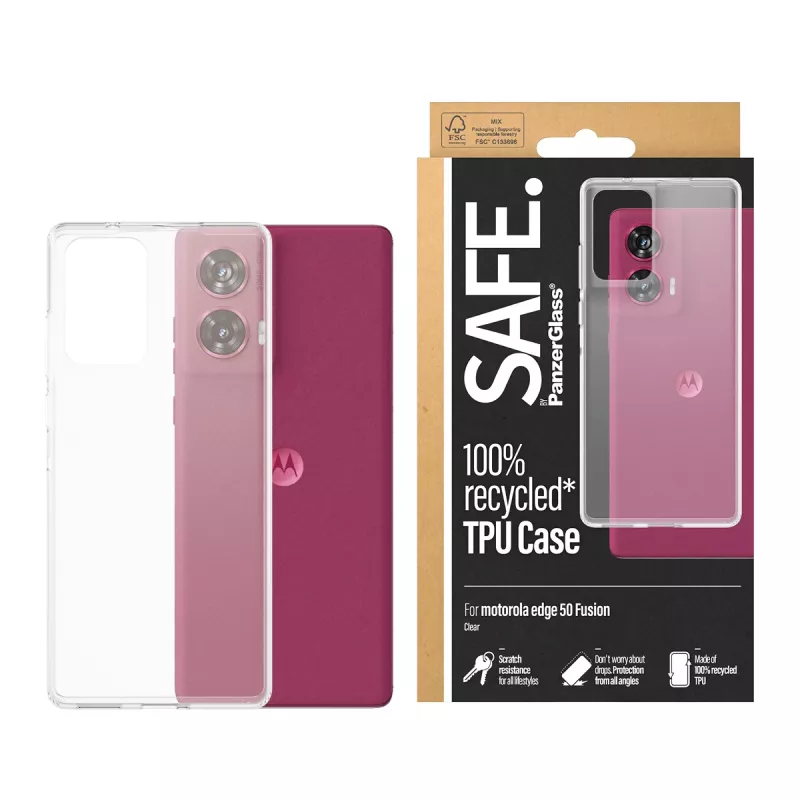 PanzerGlass SAFE. by ® TPU-kotelo Motorola Moto edge 50 Fusion | läpinäkyvä