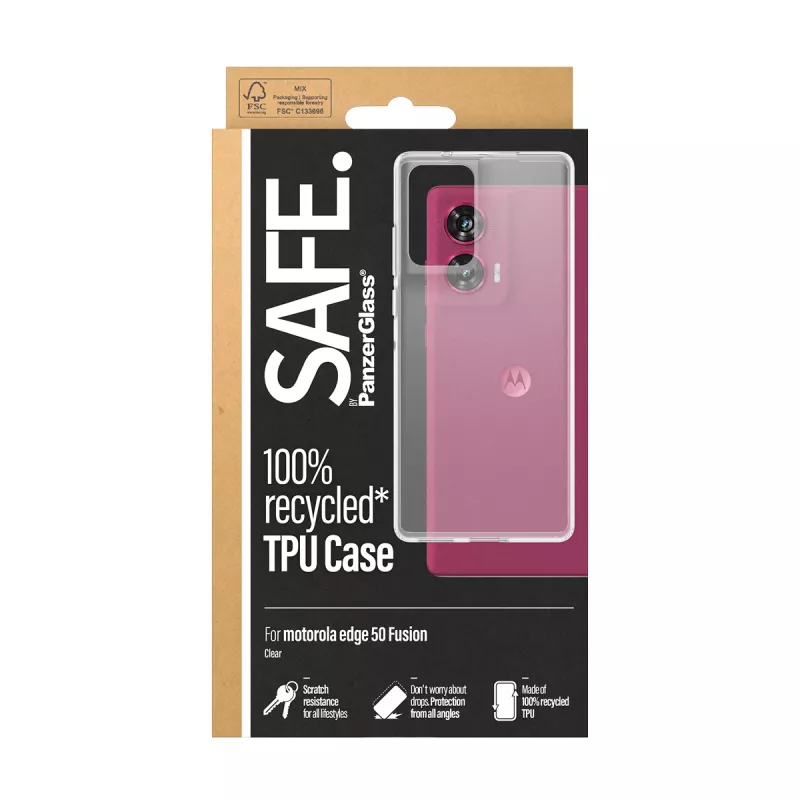 PanzerGlass SAFE. by ® TPU-kotelo Motorola Moto edge 50 Fusion | läpinäkyvä