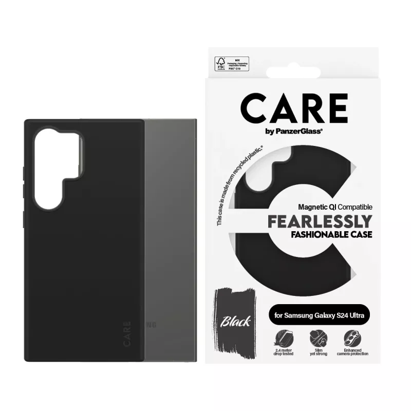 PanzerGlass CARE™ by ® kotelo musta Qi-yhteensopiva Samsung Galaxy S24 Ultra